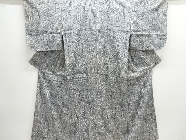 アンティーク　錦紗花更紗模様着物